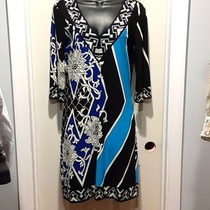 Bright, colorful Donna Morgan dress